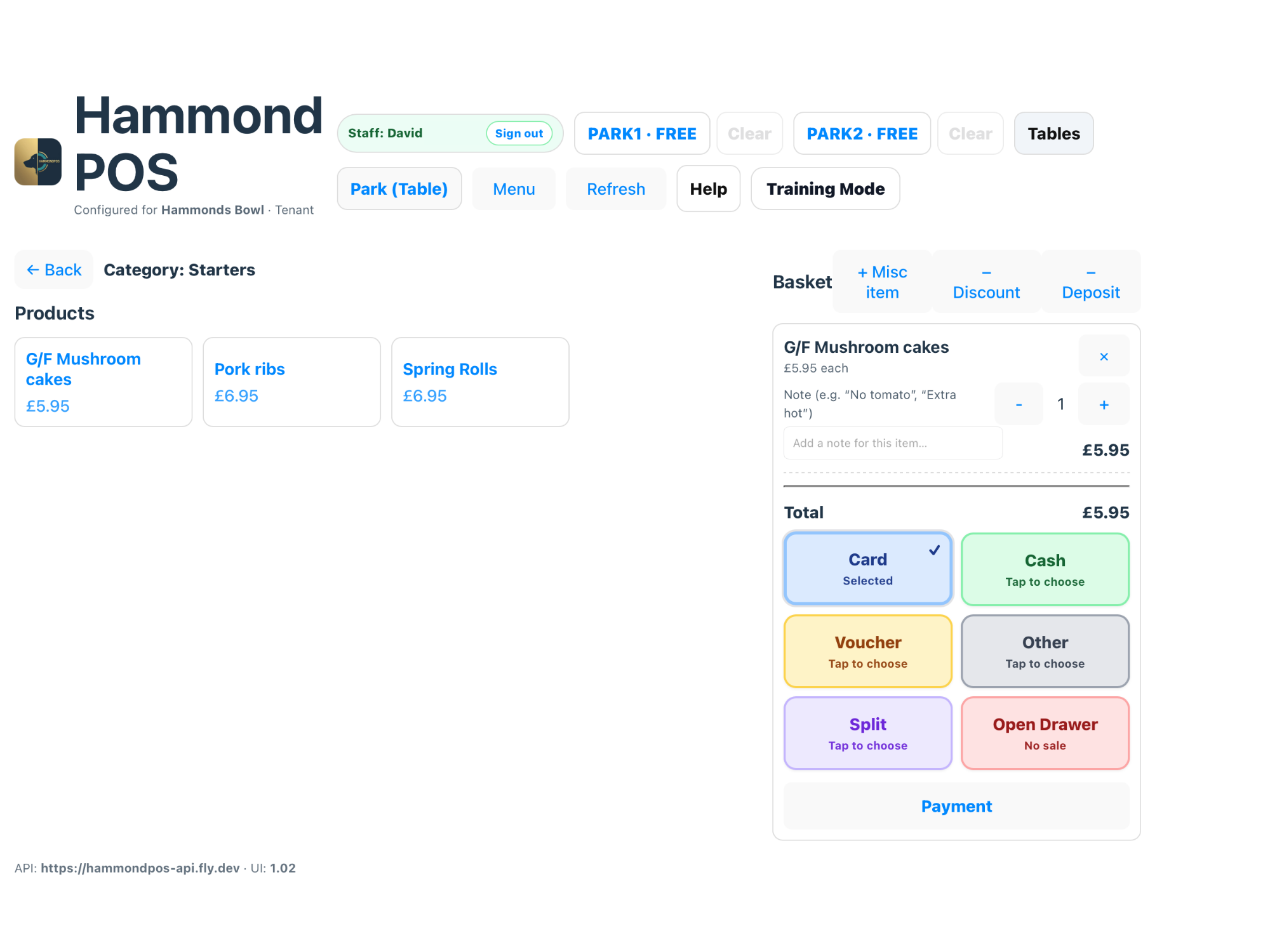 Further POS order entry example.